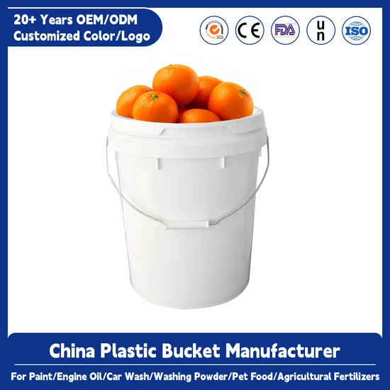 High Quality Plastic Supplies Paint/Engine Oil/Car Wash/Pet Food Storage 5 Gallon Capacity Plastic Buckets with Lids 