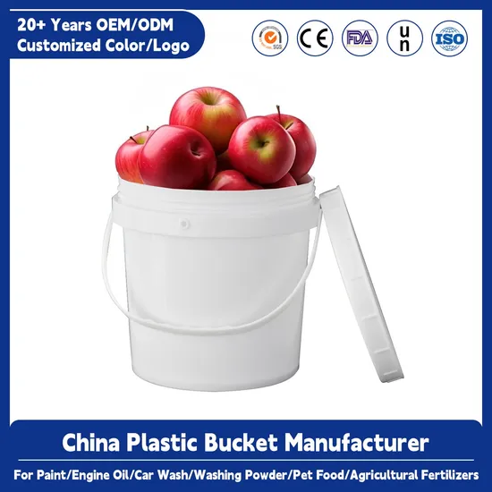 Wholesale Heavy Duty PP Round Food Grade 5 Gallon Plastic Buckets with Leak Proof Lids Use Paint/Engine Oil/Pet Food Storage 