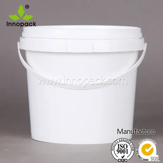 4L Round White Plastic Bucket 