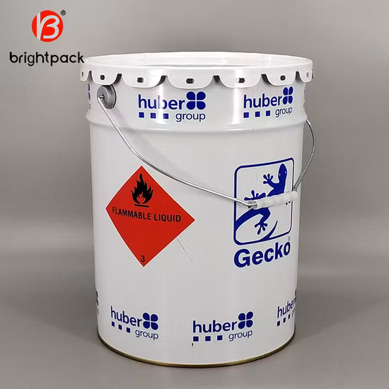 High Quality 20L 5gallon Metal Tin Bucket for Paint Chemical Industry Box Packaged Yellow Oil Tank