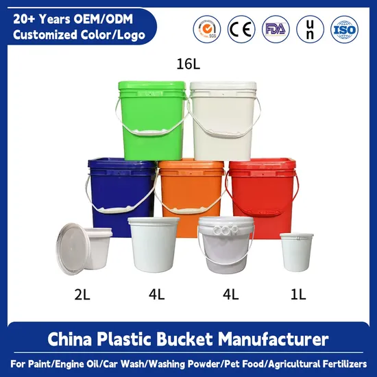 Wholesale Cheap PP Material 1/2/3/3.5/5 Gallon Bucket High Perfomance 20 Liter Custom Colors Paint Engine Oil Tin Chemical Plastic Buckets for Multipurpose